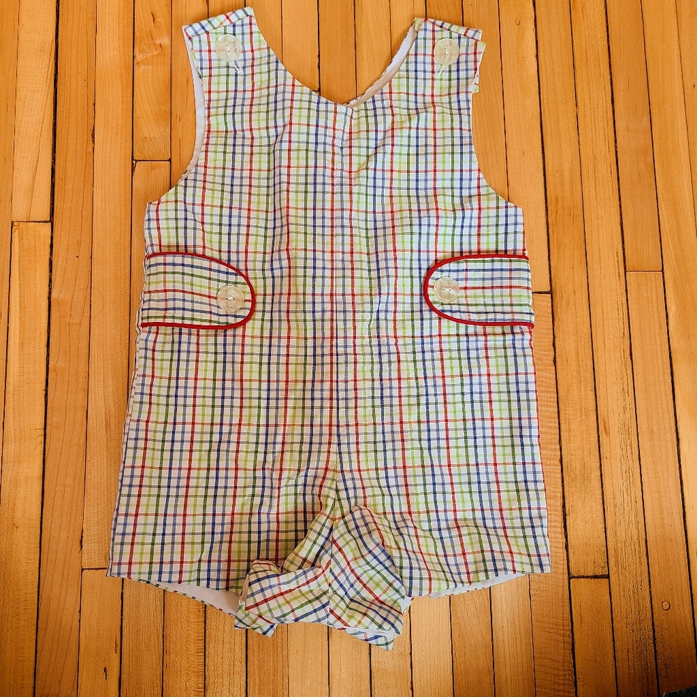 Anvy kids checkered shortfall romper